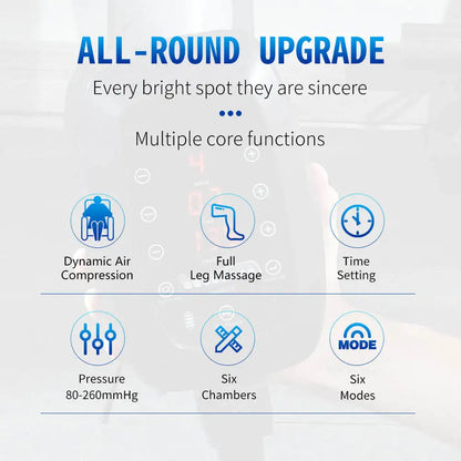 Air Compression Circulation Boots Pressure Therapy System Recovery 8 Chamber Cooling Compression Massage Boots Adjustable Size