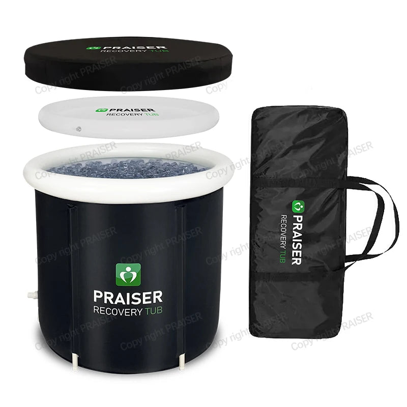 Portable Inflatable Outdoor Bath Tub 320L Fiberglass & PVC Construction Sports Recovery & Cold Plunge Therapy 1-Person Use