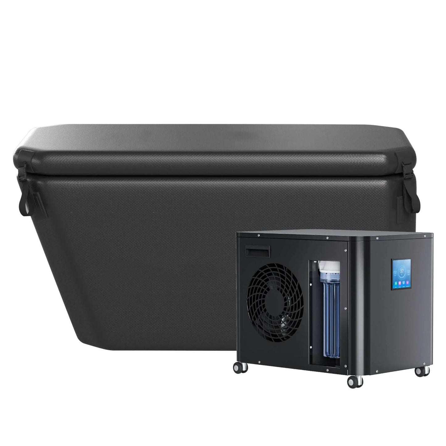 ICEGALAX US Stock Inflatable Cold Plunge Set Portable Angled Ice Bath Tub with WiFi Water Chiller for Sports Recovery