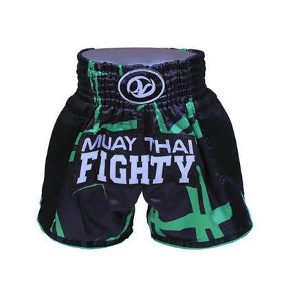Muay Thai Shorts Men Embroidery Sports Fitness Fighting Kickboxing Short Pants Women Kids Custom Sanda MMA Boxeo Trunks Black