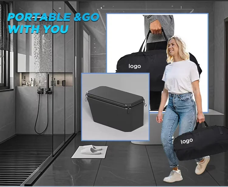 ICEGALAX US Stock Inflatable Cold Plunge Set Portable Angled Ice Bath Tub with WiFi Water Chiller for Sports Recovery