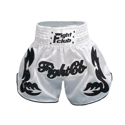 Muay Thai Shorts Men Embroidery Sports Fitness Fighting Kickboxing Short Pants Women Kids Custom Sanda MMA Boxeo Trunks Black