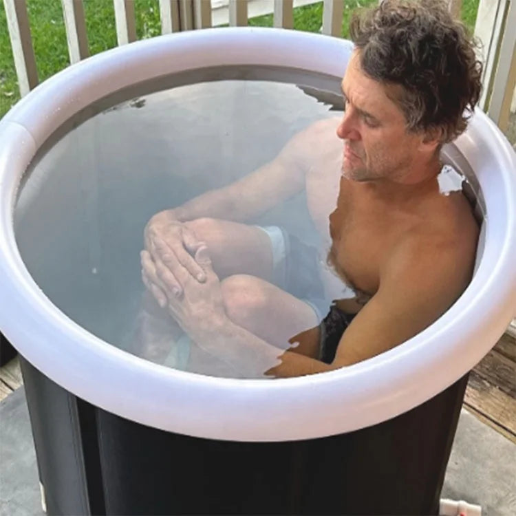 Portable Inflatable Outdoor Bath Tub 320L Fiberglass & PVC Construction Sports Recovery & Cold Plunge Therapy 1-Person Use