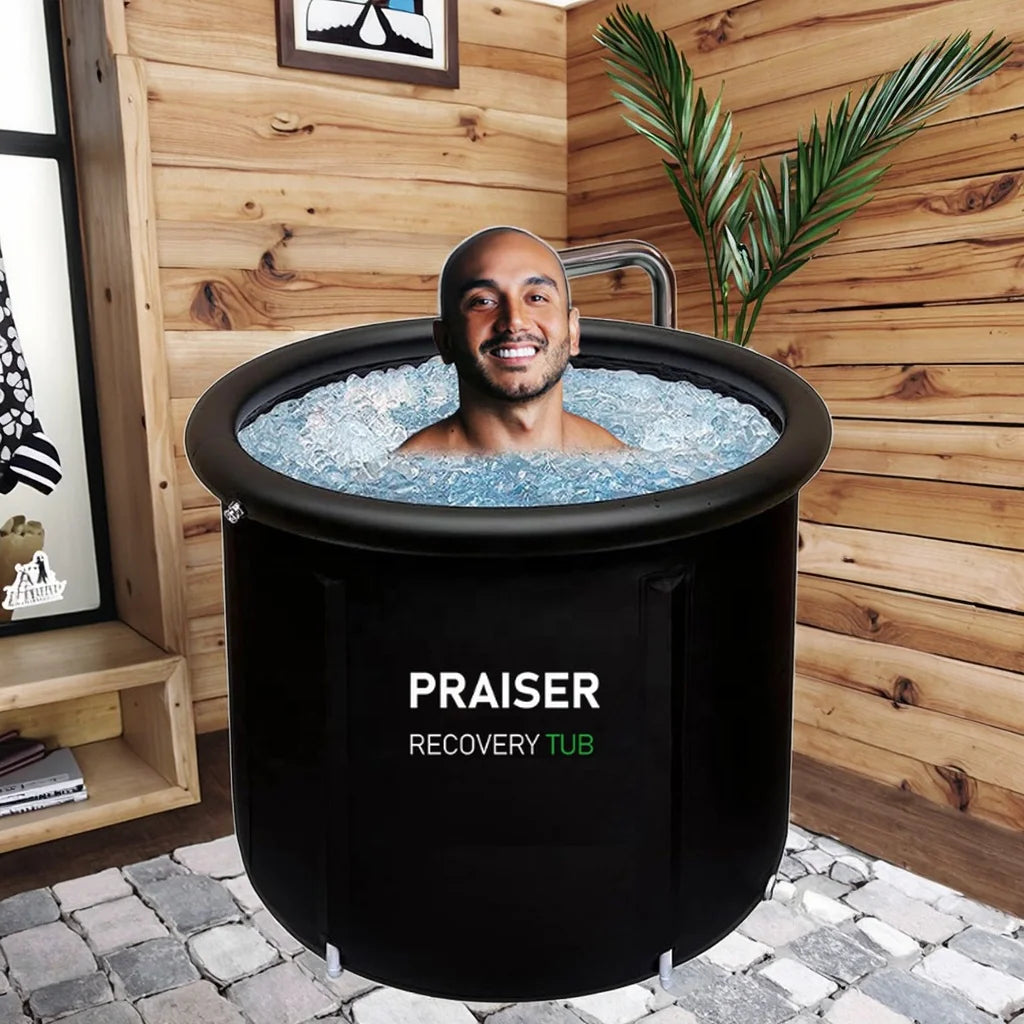 Portable Inflatable Outdoor Bath Tub 320L Fiberglass & PVC Construction Sports Recovery & Cold Plunge Therapy 1-Person Use