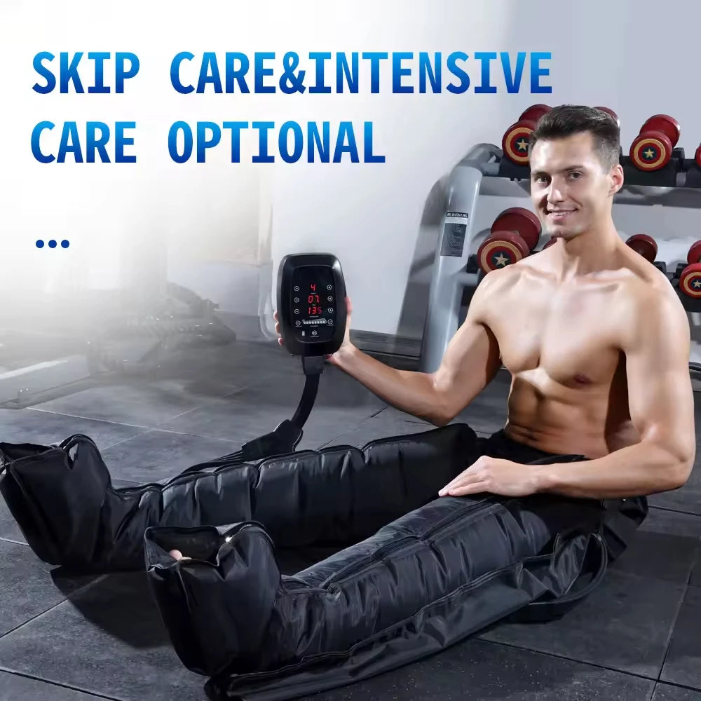 Air Compression Circulation Boots Pressure Therapy System Recovery 8 Chamber Cooling Compression Massage Boots Adjustable Size