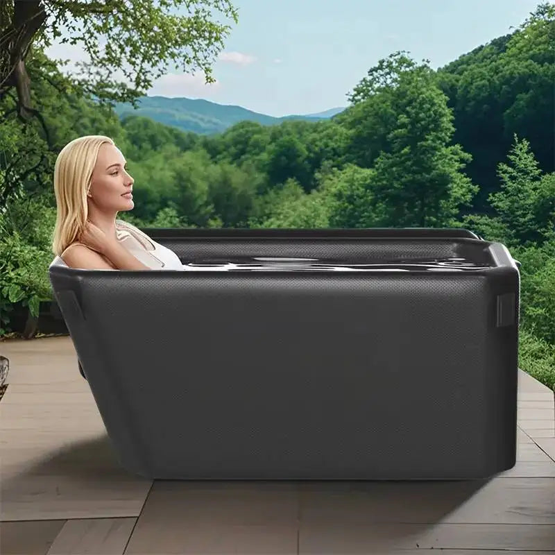 ICEGALAX US Stock Inflatable Cold Plunge Set Portable Angled Ice Bath Tub with WiFi Water Chiller for Sports Recovery