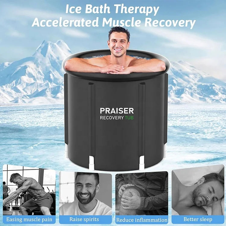 Portable Inflatable Outdoor Bath Tub 320L Fiberglass & PVC Construction Sports Recovery & Cold Plunge Therapy 1-Person Use