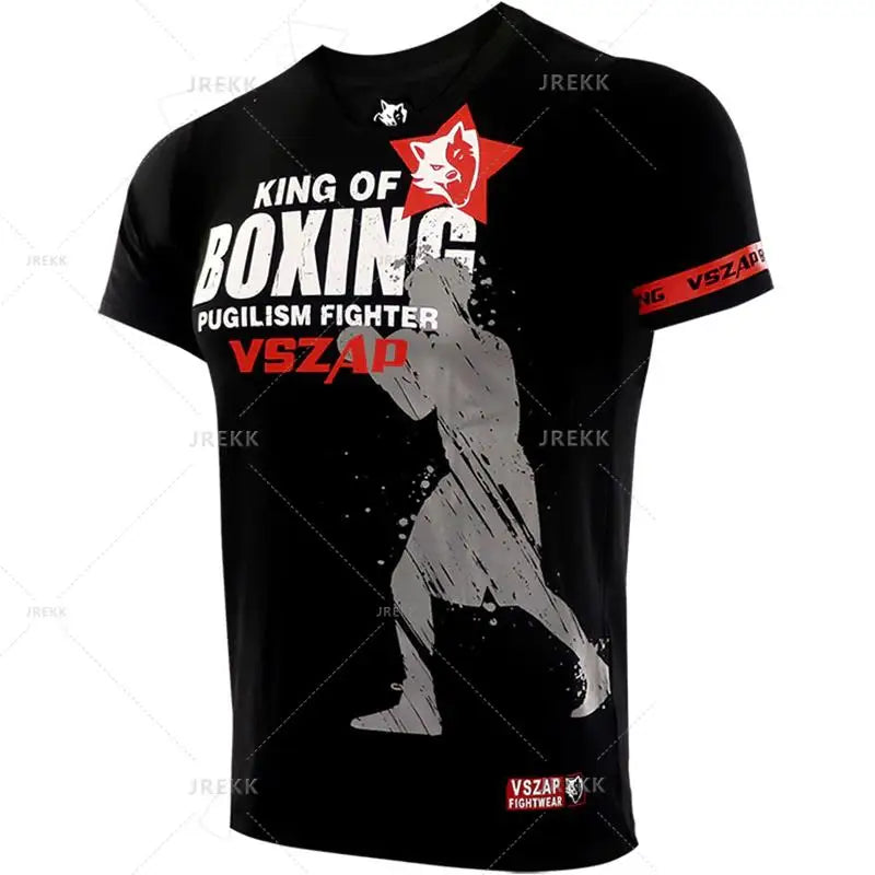 Muay Thai T Shirt Running Fitness Sports T-shirt For Men Outdoor Boxing Wrestling Tracksuits Summer Women's Clothing Sweatshirt