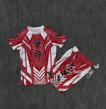 RDX Fighting Competition 2026 Jersey Breathable T-shirt and Shorts Men's And Women's Casual Round Neck Short Sleeve Boxing Top