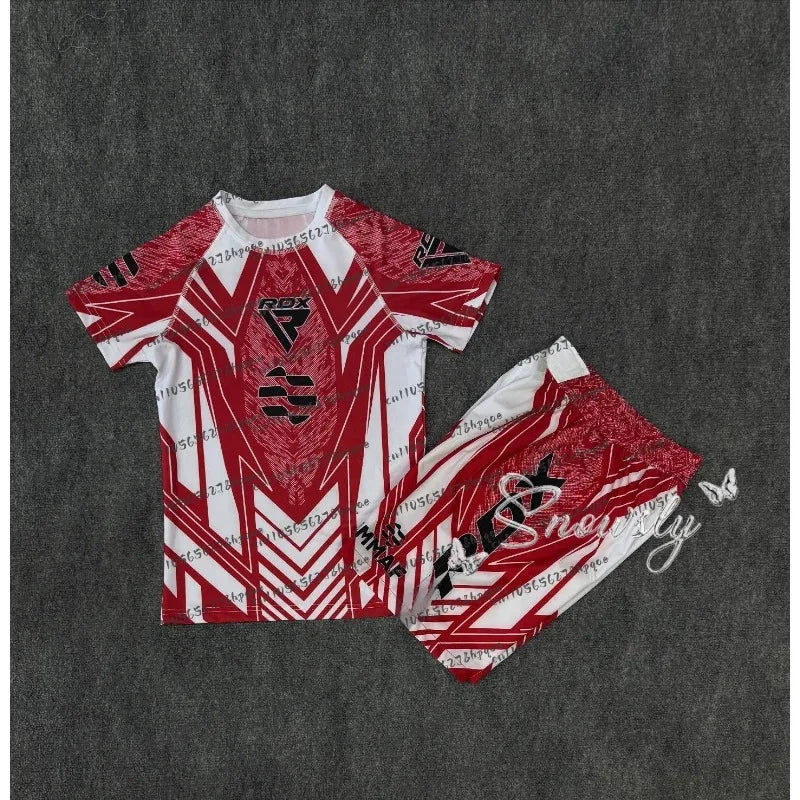 RDX Fighting Competition 2026 Jersey Breathable T-shirt and Shorts Men's And Women's Casual Round Neck Short Sleeve Boxing Top