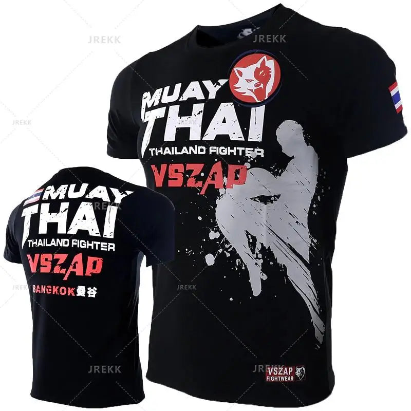 Muay Thai T Shirt Running Fitness Sports T-shirt For Men Outdoor Boxing Wrestling Tracksuits Summer Women's Clothing Sweatshirt
