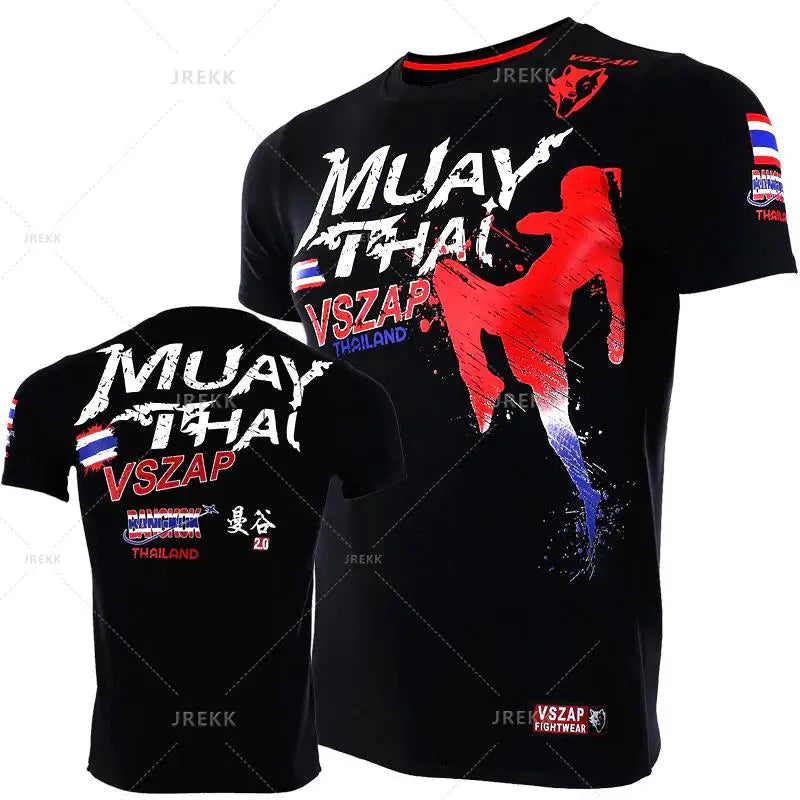 Muay Thai T Shirt Running Fitness Sports T-shirt For Men Outdoor Boxing Wrestling Tracksuits Summer Women's Clothing Sweatshirt