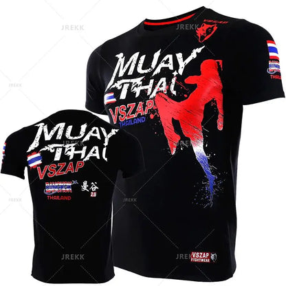 Muay Thai T Shirt Running Fitness Sports T-shirt For Men Outdoor Boxing Wrestling Tracksuits Summer Women's Clothing Sweatshirt