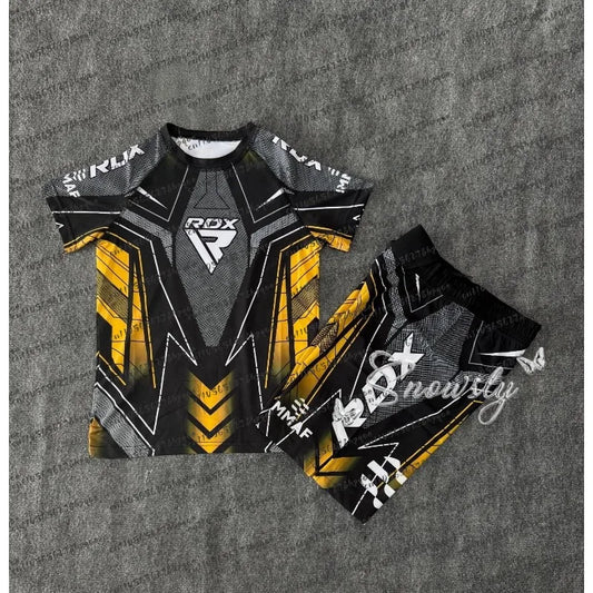 RDX Fighting Competition 2026 Jersey Breathable T-shirt and Shorts Men's And Women's Casual Round Neck Short Sleeve Boxing Top